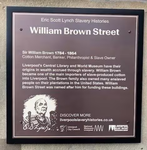 The new plaque at Liverpool’s Central Library and World Museum